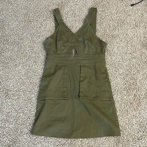 Olive green overall dress